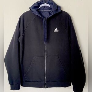 Adidas Men's M Black-Blue Balance Reversible Hooded Jacket